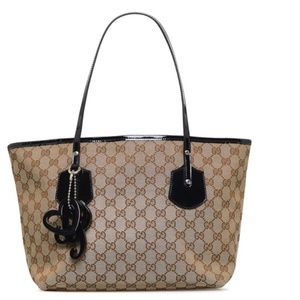 Gucci Beige GG Canvas Medium Jolie Charm Tote Bag